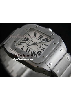 Cartier Santos Swiss Replica Watch in White Dial