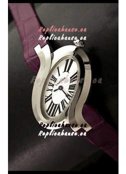 Delices De cartier Japanese Watch in Purple Strap