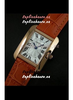 Cartier Louis Japanese Replica Ladies Rose Gold Watch
