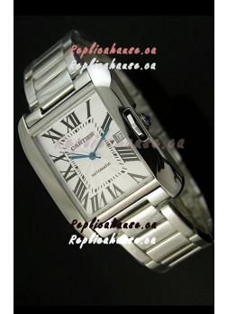 Cartier Tank Swiss Replica Watch in Stainless Steel Case