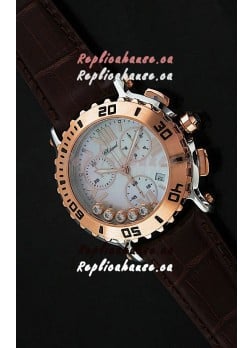 Chopard Happy Sport Swiss Replica Watch in Brown Strap