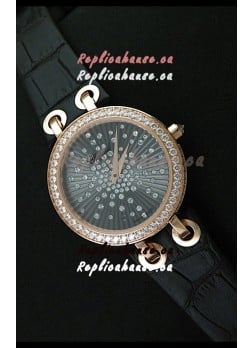 Chopard Xtravaganza Ladies Ladies Japanese Replica Rose Gold Watch in Grey Dial 