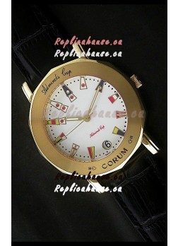 Corum Admiral's Cup Japanese Replica Watch in White Dial