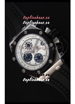 Audemars Piguet Royal Oak Survivor Chronograph Swiss Quartz Watch in White Dial