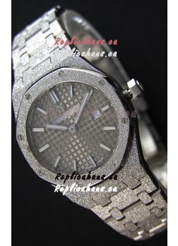 Audemars Piguet Royal Oak Frosted White Gold QUARTZ Watch 33MM Grey Dial - 1:1 Mirror Replica 
