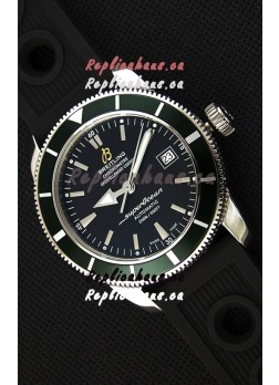 Breitling SuperOcean Heritage II B20 42MM Black Dial Green Bezel Swiss Replica Watch - 1:1 Mirror Edition