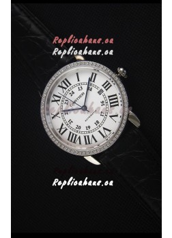 Cartier "Ronde De Cartier" Stainless Steel Case watch with Lab Created Diamonds Bezel