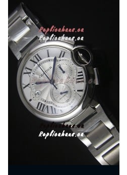 Ballon De Cartier Chronograph in Stainless Steel Case White Dial - 1:1 Mirror Replica