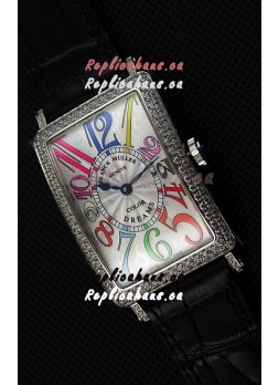 Franck Muller Long Island Color Dreams Ladies Swiss Replica Watch - Black Strap