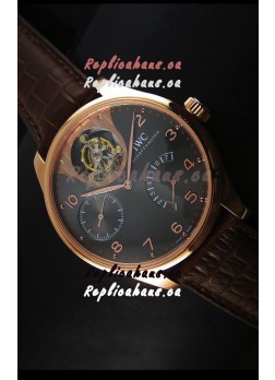 IWC IW504602 Portugieser Tourbillon Rose Gold Watch in Grey Dial 