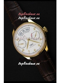 IWC Portugieser Annual Calender White Dial Yellow Gold IW503502 1:1 Mirror Replica 