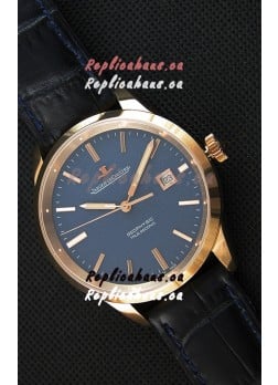 Jaeger LeCoultre Geophysic True Second Pink Gold Swiss Replica Watch Blue Dial 