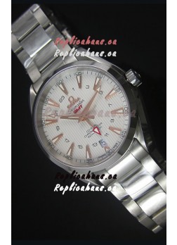 Omega Seamaster COAX GMT Stainless Steel Swiss Watch in White Dial