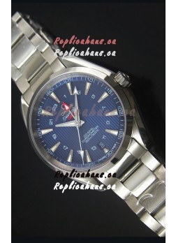 Omega Seamaster COAX GMT Stainless Steel Swiss Watch in Blue Dial