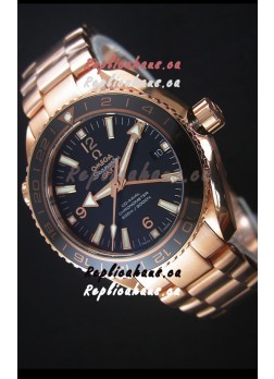 Omega Seamaster Planet Ocean 43.5MM GMT Pink Gold 1:1 Mirror Replica Watch 43.5MM