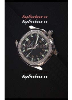 Patek Philippe Aquanaut Swiss Replica Watch with Swiss Diamonds Bezel 