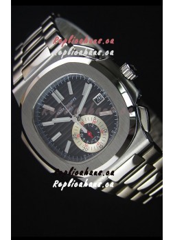 Patek Philippe Nautilus 5980 Chronograph Steel Case in Black Dial - 1:1 Mirror Replica