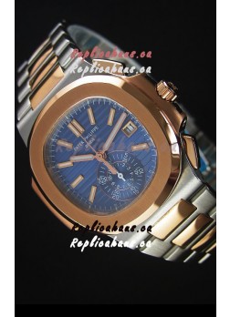 Patek Philippe Nautilus 5980 Chronograph Two Tone Case Blue dial - 1:1 Mirror Replica
