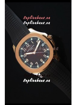 Patek Philippe Aquanaut Jumbo Rose Gold 1:1 Mirror Replica Watch - Wine Colored Dial