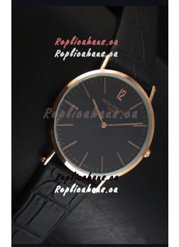 Patek Philippe Calatrava Ulta-Thin Swiss Quartz Watch Rose Gold Case