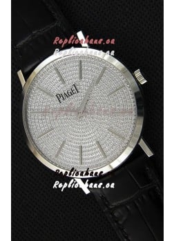 Piaget Altiplano G0A36128 Paved Diam Dial Swiss Quartz Replica Watch in Steel Case
