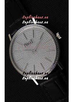 Piaget Altiplano G0A36128 Paved Diam Dial Swiss Quartz Replica Watch in Steel Case