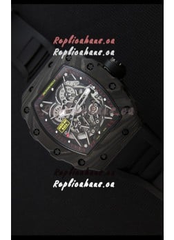 Richard Mille RM35-2 Rafael Nadal Forged Carbon Case with Black Rubber Strap