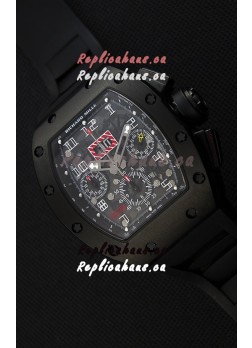 Richard Mille RM011-FM Felipe Massa Black Ceramic Case Watch in Black Strap
