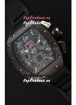 Richard Mille RM011-FM Felipe Massa One Piece Ceramic Case Watch in Black Strap
