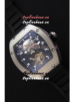 Richard Mille RM001 Evolution Tourbillon Swiss Replica Watch with Bead Blasted Satin Matte Case