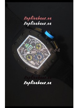Richard Mille RM011 Filipe Massa PVD Swiss Replica Watch in Black Nylon Strap