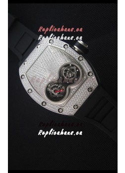 Richard Mille RM053 Tourbillon Pablo Mac Donough Swiss Replica Watch in Titanium Case Black Strap