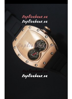 Richard Mille RM053 Tourbillon Pablo Mac Donough Pink Gold Case Black Strap Swiss Watch