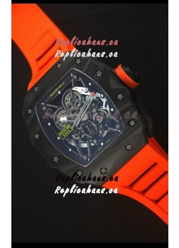 Richard Mille RM035-2 Rafael Nadal Forged Carbon Case with Red Rubber Strap