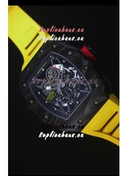 Richard Mille RM035-2 Rafael Nadal Forged Carbon Case with Yellow Rubber Strap