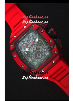 Richard Mille RM011-03 One Piece Red Forged Carbon Case Watch in Red Strap