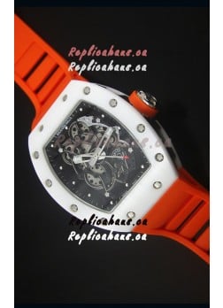 Richard Mille RM055 White Ceramic Case Watch in Black Inner Bezel