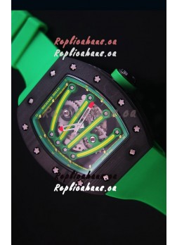 Richard Mille RM059 Yohan Blake Forged Carbon Case Swiss Replica Watch in Green Bezel