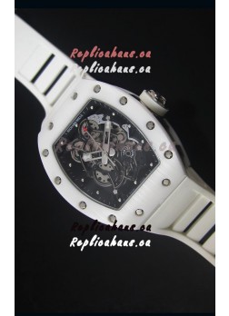 Richard Mille RM055 White Ceramic Case Watch in Black Inner Bezel