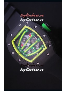 Richard Mille RM059 Yohan Blake Forged Carbon Case Swiss Replica Watch in Yellow Bezel