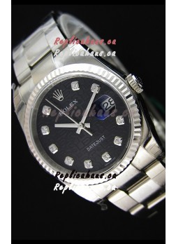Rolex Datejust 36MM Cal.3135 Movement Swiss Replica Watch in Black Printed Dial