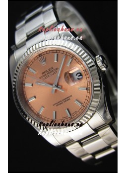 Rolex Datejust 36MM Cal.3135 Movement Swiss Replica Champange Dial Oyster Strap - Ultimate 904L Steel Watch 