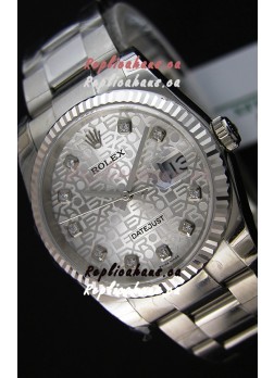 Rolex Datejust 36MM Cal.3135 Movement Swiss Replica Watch in Steel White Steel Dial