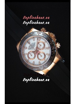 Rolex Daytona 116515 Everose 1:1 Mirror Replica White Dial Watch 