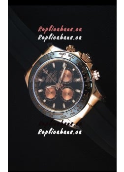 Rolex Daytona 116515 Everose 1:1 Mirror Replica Black Dial Watch 