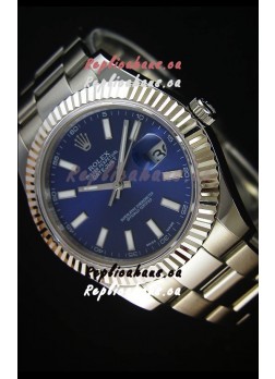 Rolex Datejust II 41MM with Cal.3136 Movement Swiss Replica Watch in Navy Blue Dial