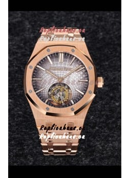 Audemars Piguet Royal Oak Flying Tourbillon 41mm in 904L Rose Gold with Grey Dial