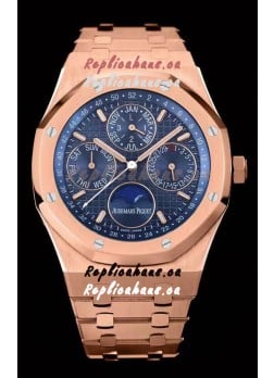Audemars Piguet Royal Oak Perpetual Calendar Swiss Replica 904L Steel in Rose Gold Casing