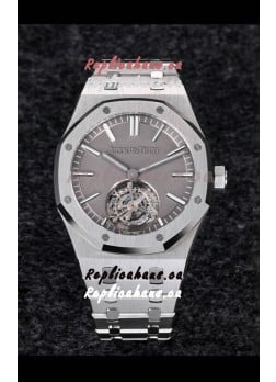 Audemars Piguet Royal Oak Tourbillon 41mm Blue Dial in 904L Casing - Sandblasted Smoked Grey Dial