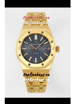 Audemars Piguet Royal Oak 37MM Blue Dial Yellow Gold Watch in 3120 Movement - 1:1 Mirror Replica